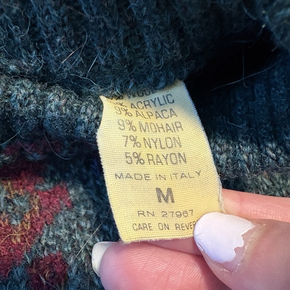 VTG International Passport Sweater Wool Alpaca Blend Made in Italy Medium - Picture 3 of 8